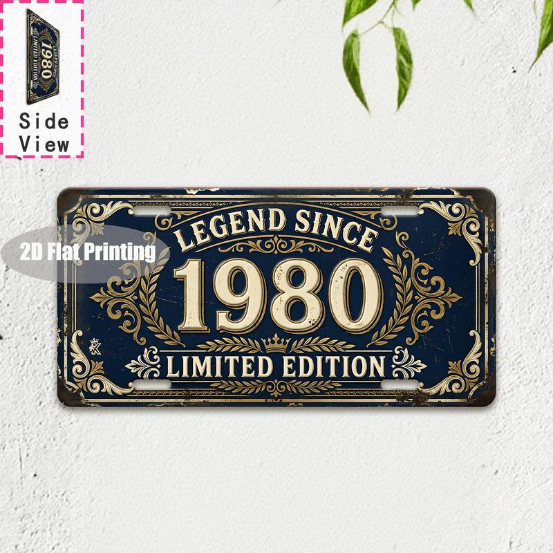 Tin Sign Vintage Durable Metal Plaque Wall Decor Home Office Bar Man Cave Bathroom City Coordinate Birth Year License Plate