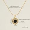 European American Ins Style Double-layer Zircon Titanium Steel Luxury Square Pendant Light Sporty Unisex 18K Gold Necklace