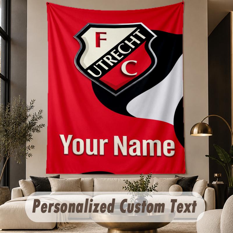 Custom Text Tapestry FC Utrecht Print Wall Tapestry Indoor Living Room Wall Decor