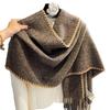2024 Korean Style Women's Tassel Imitation Cashmere Shawl Scarf - Thick, Warm, Dual-Use, Perfect for Students and Christmas