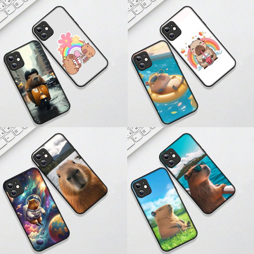 Casing for Apple iPhone 17 Pro XS Max Air 6 7 8 Plus 5 + SE 2022 SE2 16E Phone Cover Protective Case Cartoon Capybaras