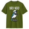 Unisexs Tshirt Bird Nerd Watching Blue Jay W Binoculars Nature Cotton Tee Shirt Short Sleeve T Shirt Round Collar Clothes