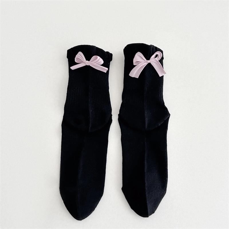 Women's Summer Thin Sweet Bow Mesh Breathable Mid Tube Socks