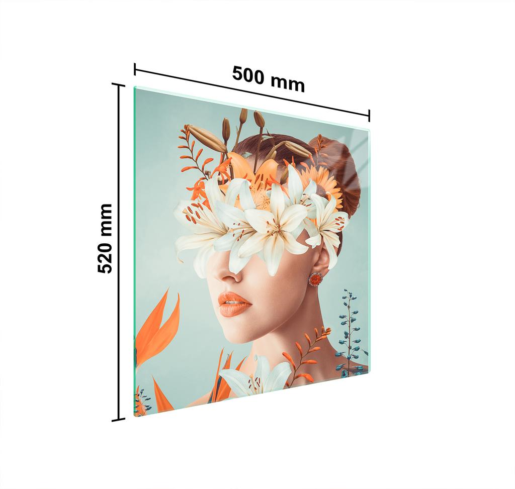 SZKLANA PŁYTA OCHRONNA NA KUCHENKĘ 50x52 KOBIETA