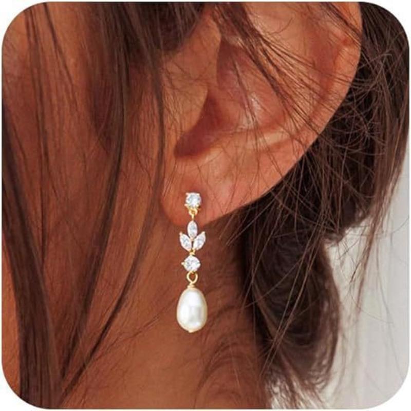 Luxury Elegant Pearl Crystal Drop Earrings For Women New Waterdrop Long Tassel Earrings Female Party Wedding Jewelry Gifts