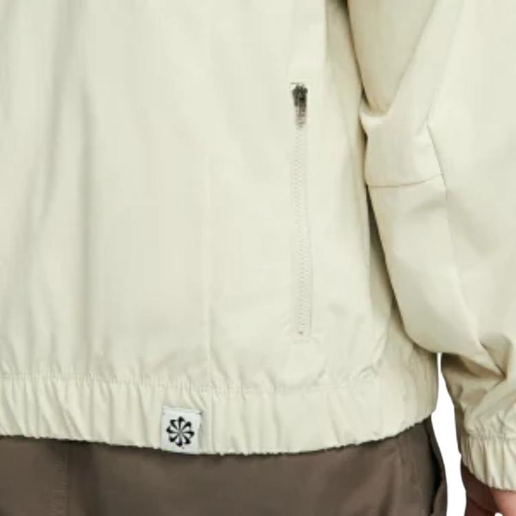 Nike Solid Color Stand Collar Zip Up Long Sleeve Loose Jacket Men Outerwear White DM5621-206