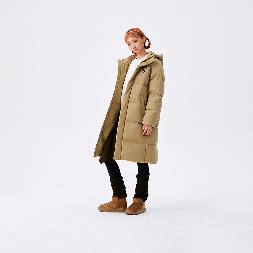 New MLB Basic Collection Basic Boston Red Sox FW24 Down Jacket Unisex Beige Yellow 3ADJB1846-43BGS