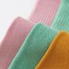 Einfarbige Yogasocken aus Baumwolle bis zur Mitte der Wade, rutschfeste Sportsocken mit Silikonunterseite, für Damen, für Indoor-Fitness, Trampolin, Tanz, Pilates
