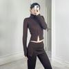 Slim Fit Elastic Knitted Slit Skirt Pants - Women's Short Micro-Flared Style