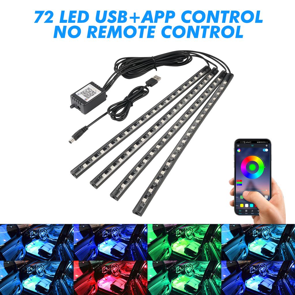 Neon LED Interior Car Light APP Music Remote Control RGB Underglow LED Ambient Light USB/Cigar Plug Auto Atmosphere Lighting 12V