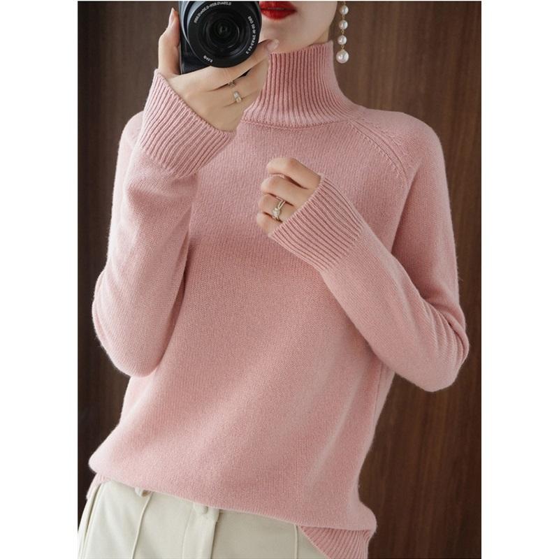 Stand-up Collar Sweater Women's Autumn And Winter Thick Section Korean Women's Solid Color Pullover Loose Knitted Long-sleeved Bottoming