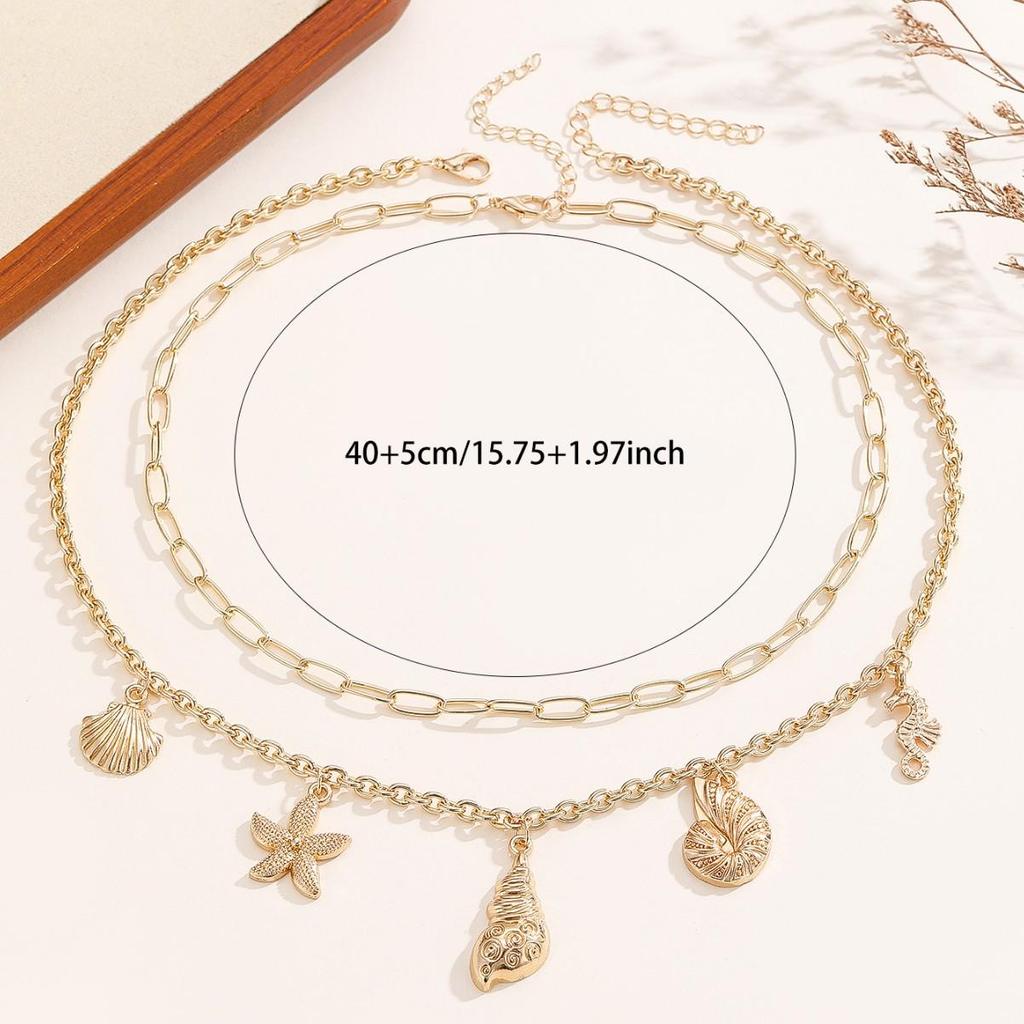 High-End Seashell Necklace for Women - Light Luxury Jewelry for Summer Beach Vacations 2025