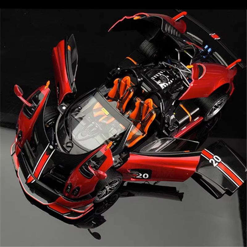 1/18 Pagani Huayra BC Alloy Sports Model Diecast Metal Racing Car Vehicles Model Simulation Sound Light Collection Kids Toy Gift