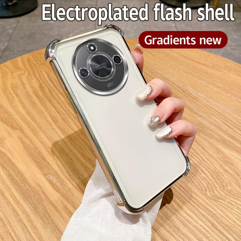 For Honor X9B Case Honor Magic 6 Lite Phone Case Shiny Glitter Plating Silicone Camera Lens Soft Back Cover