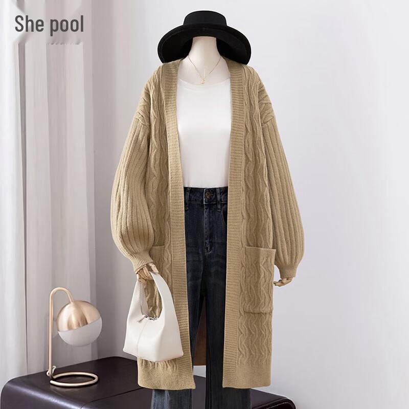 

Women s Relaxed Fit Mid-Length Knit Cardigan One Size