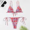 2023 Europäischer & Amerikanischer Damen Dreieck Schnürung Ringdruck Kreuz Cutout Sexy Bikini