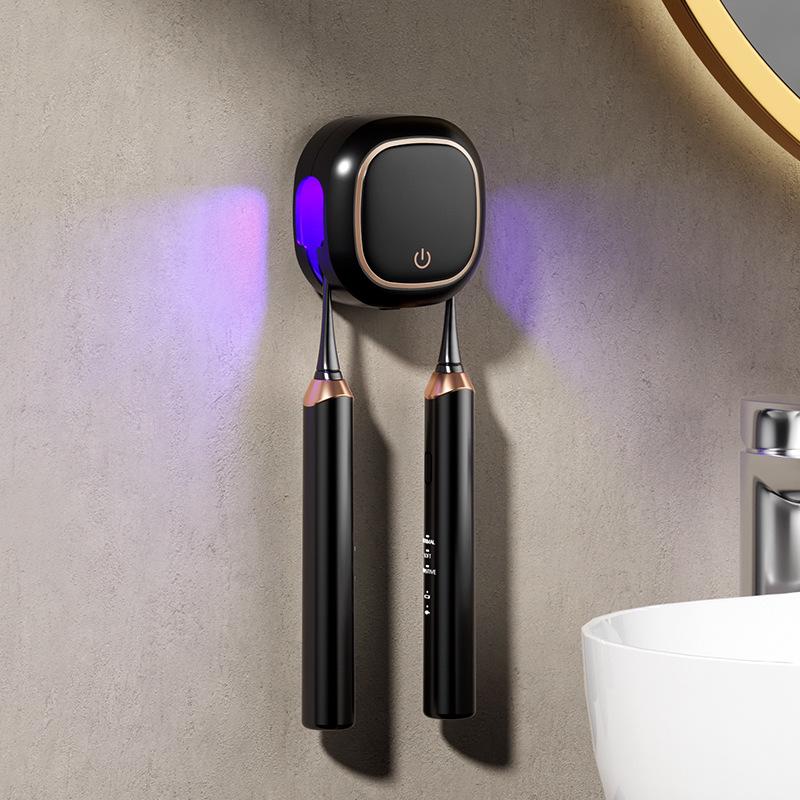 Luxury Minimalist Wall-Mounted UV Sterilizing & Drying Travel Toothbrush Holder