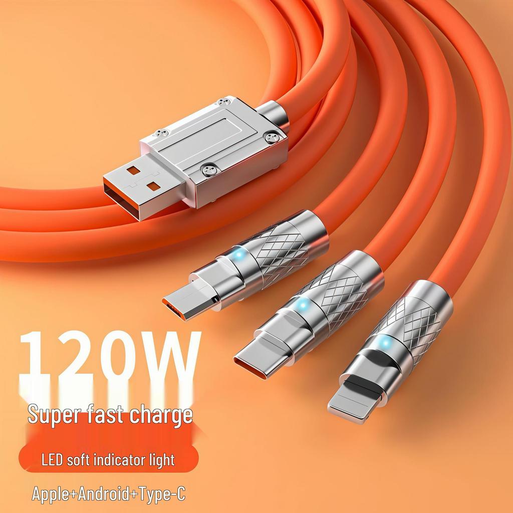 3-in-1 Multi-Functional Fast Charging Cable for Apple & Android Devices