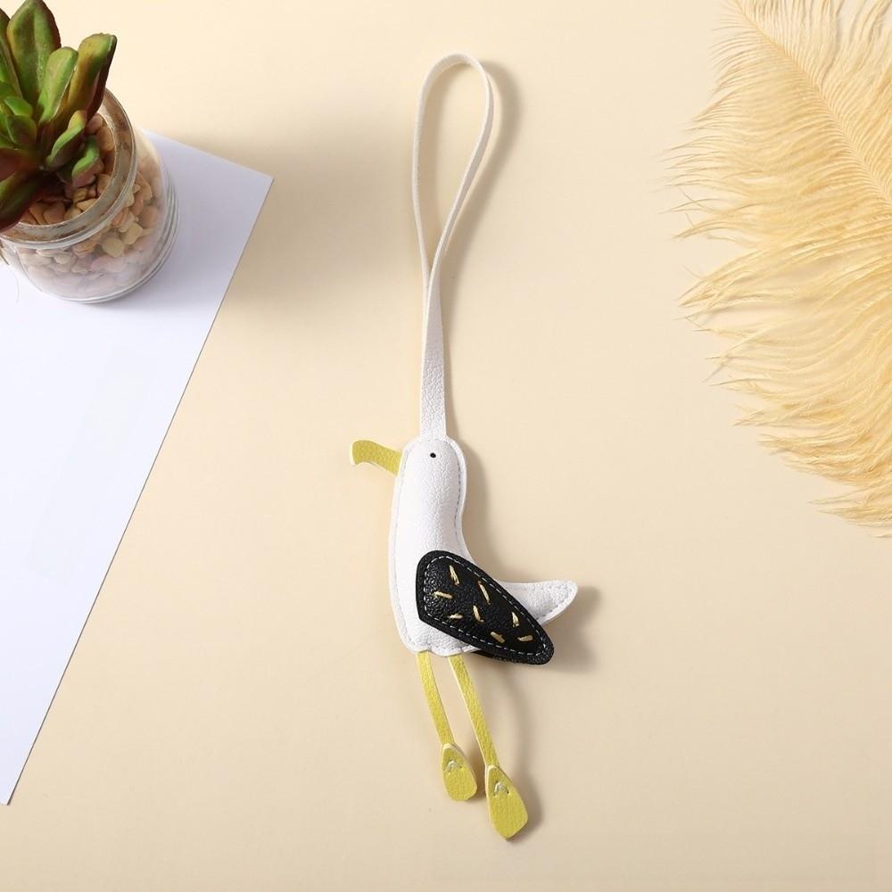 PU Leather Seagull Bag Pendant Simple Backpack Charm Creative Seagull Keychain  Bag Key Decoration