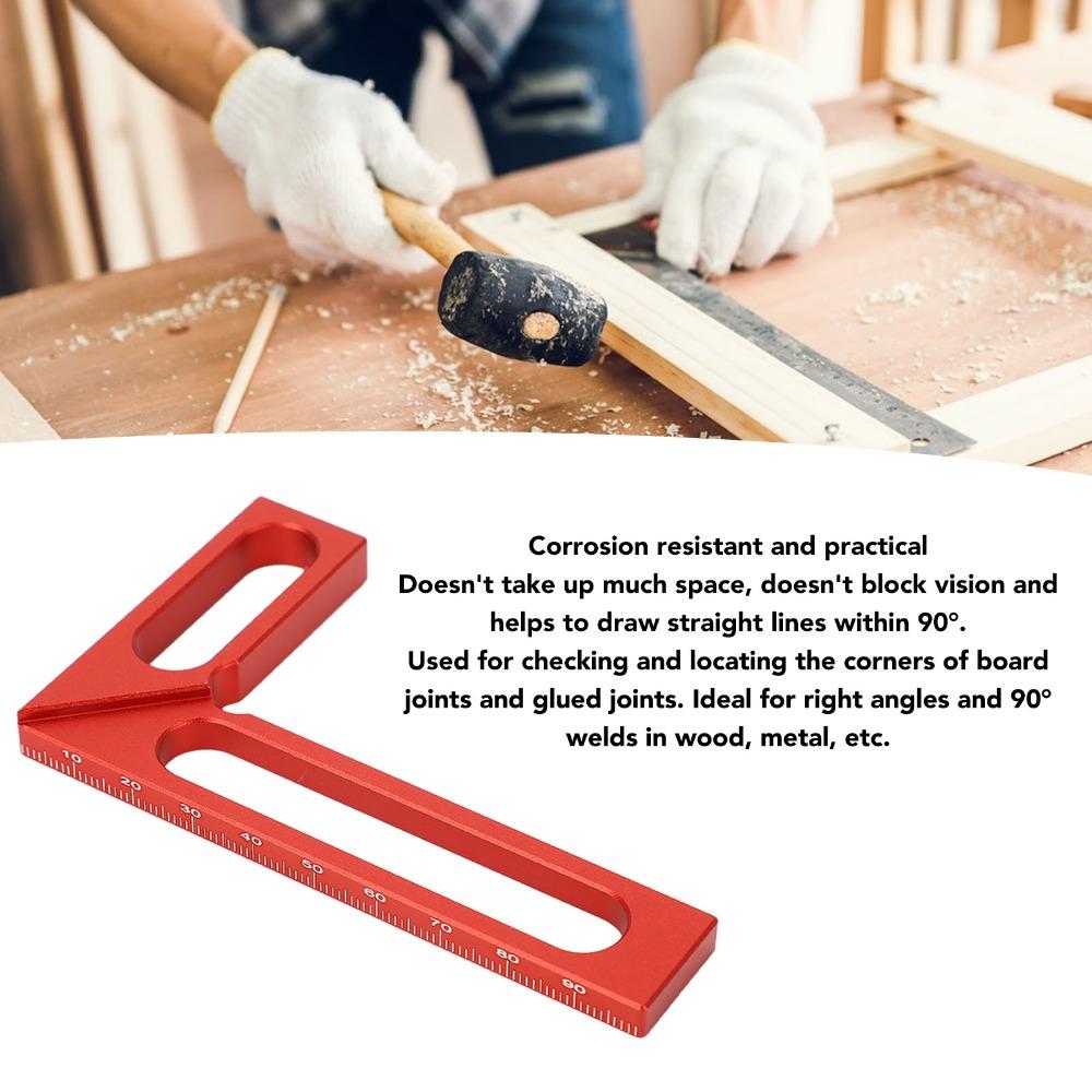 Aluminum Alloy Right Angle Ruler L Shape Design Machinist Square Measuring Square  Woodworking Use