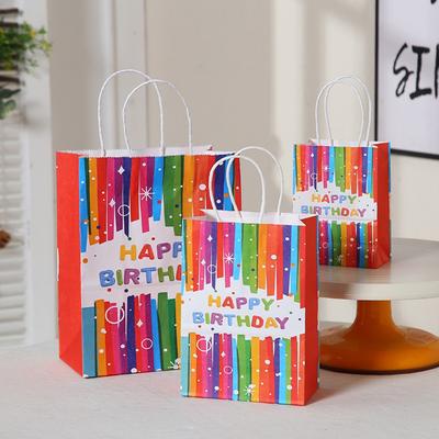 10 PCS Sacs Cadeaux d'Anniversaire Sac Cadeau d'Anniversaire avec Poignée Sacs en Papier Cadeaux Joyeux Anniversaire Sacs Cadeaux Colorés Sacs de Fête Fournitures de Fête d'Anniversaire