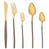 Sada 5 kusů nádobí Matné příbory Modré zlato Nůž Dezertní vidlička Lžíce Sada příborů z nerezové oceli 18/10