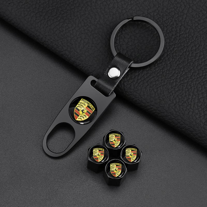 1 stk Lær Nøkkelring Bil Nøkkelring Anheng Nøkkelring Dekor Tilbehør For Porsche Cayenne Panamera Macan Boxster 911 Carrera-GT 928 944 968