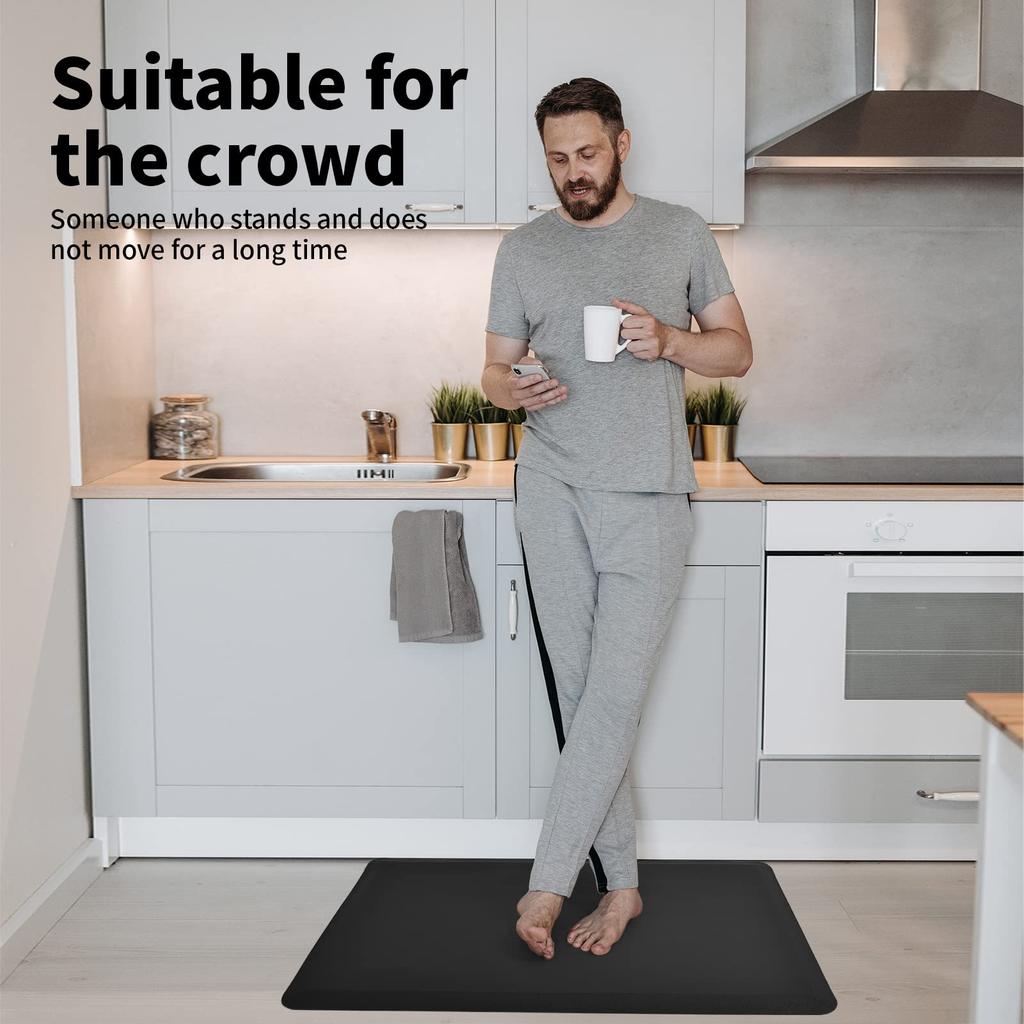 Kitchen Mat Cushioned Anti-Fatigue Rug,17.3"x 47.2",Thick Waterproof Non-Slip Kitchen Mats and Rugs Heavy Duty Ergonomic Comfort