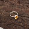 Natural Citrine Sterling Silver Anniversary New Stackable Promise Statement Ring RR-43-7