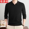 Hengyuanxiang Men's Long-Sleeve Knit Polo Shirt
