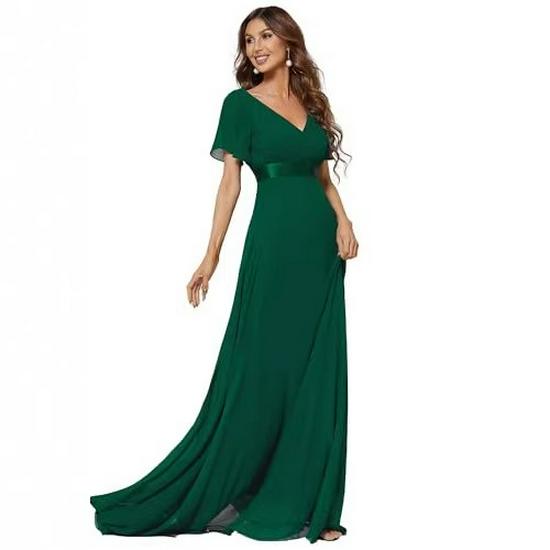 Европейско-американское женское элегантное шифоновое облегающее вечернее платье XL зелёный