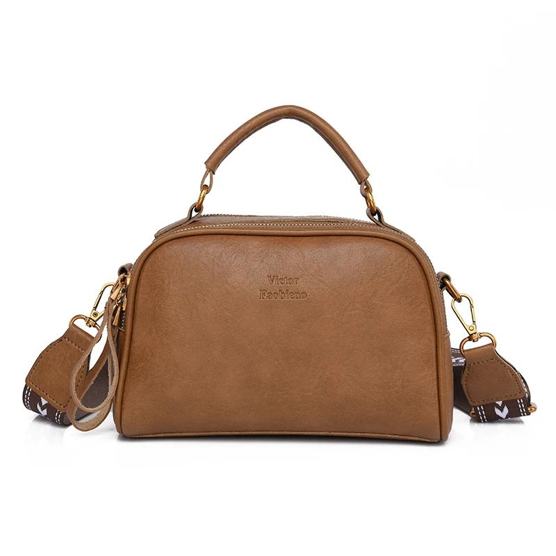 Simplicity Retro Dámská taška přes rameno Vysoce kvalitní kůže Dámská crossbody taška Luxusní značkový design Peněženka a kabelky pro ženy