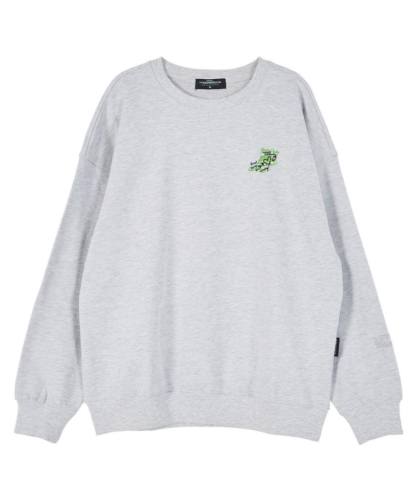 ASTRAL PROJECTION Graffiti Oversized Drop Shoulder Sweatshirt_White Melange