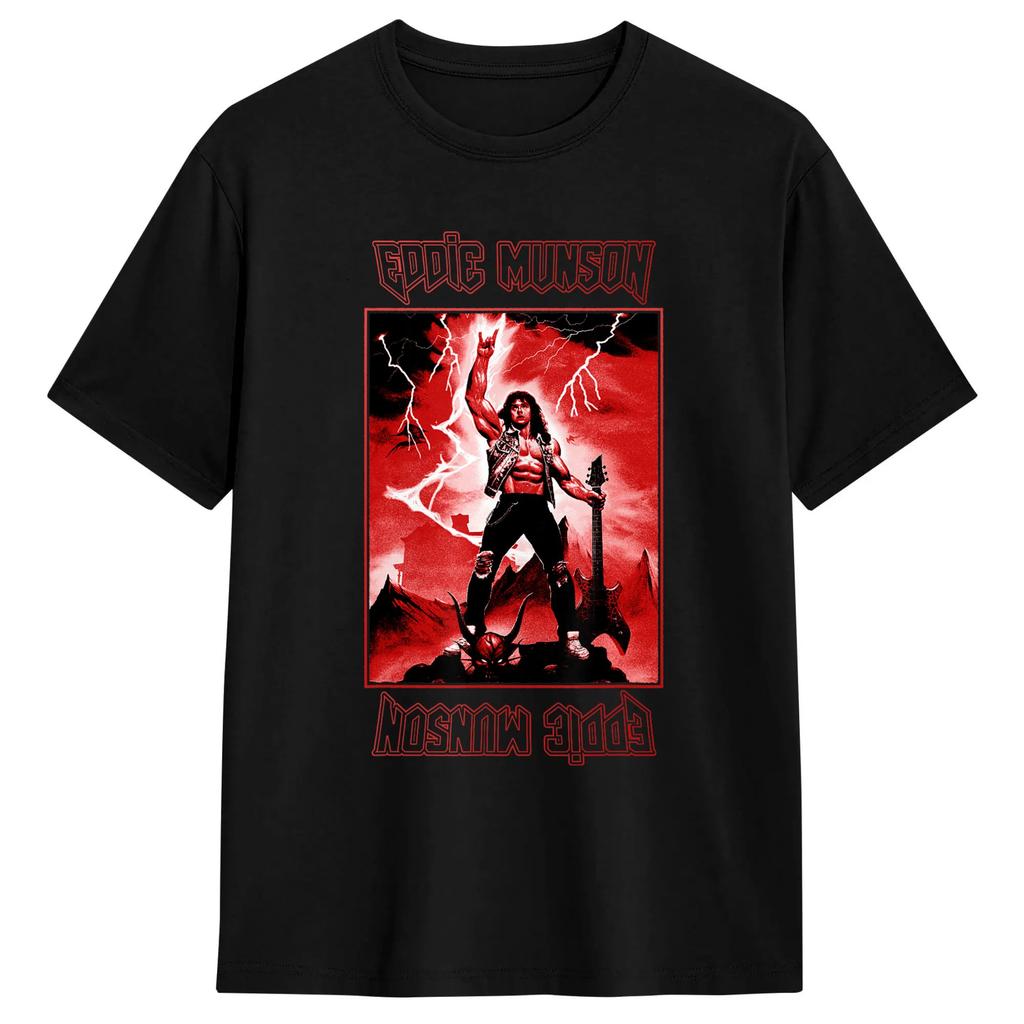 Funny Eddie Munson Upside Down Tour T-Shirts for Men Crew Neck 100% Cotton T Shirts Short Sleeve Tee Shirt 4XL 5XL 6XL Tops