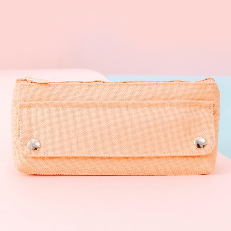 New High-elastic Oxford Cloth Solid Color Pencil Case Creative Student Stationery Box Environmentally Simple Pencil Case