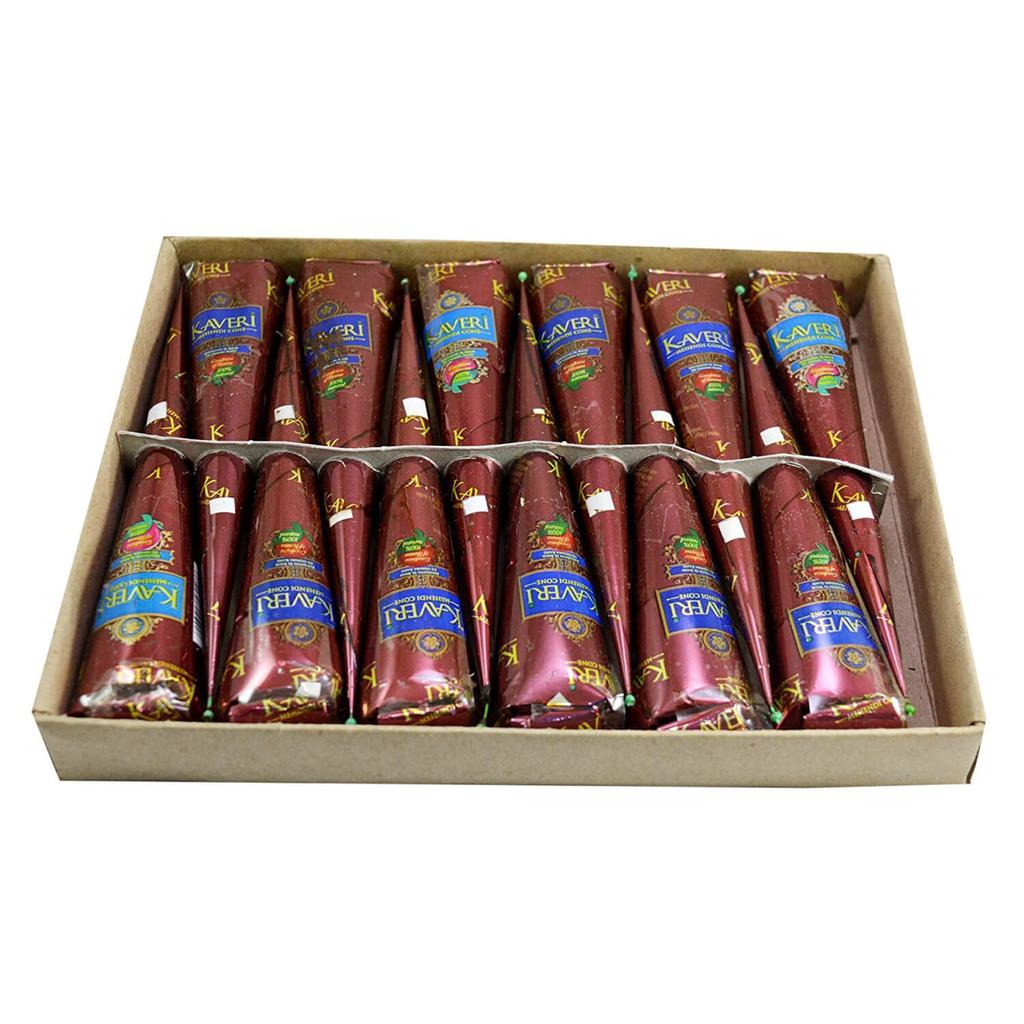 Mehendi: grünes Henna zum Zeichnen (12 con), Kräuter-Henna-Kegel, Kaveri