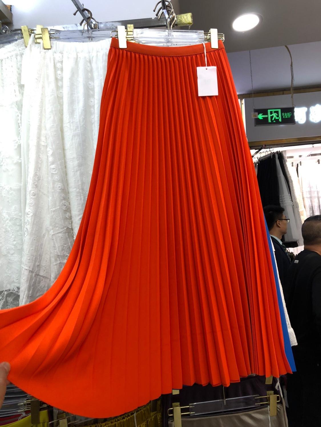 

Юбка с изумрудной подвеской, тонкая плиссированная юбка, юбка средней и длинной длины для женщин One size красный