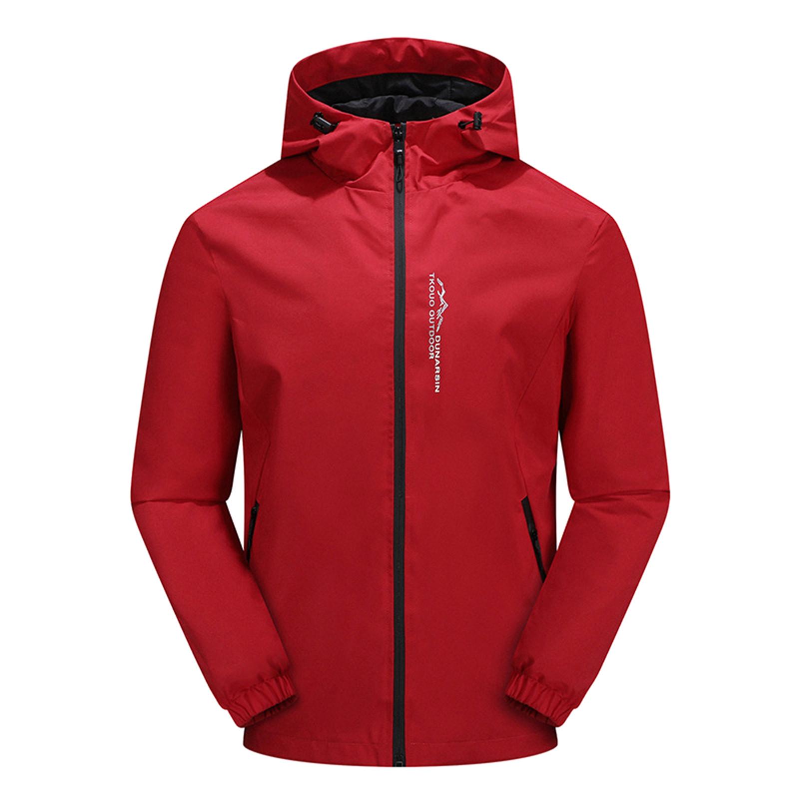 

Mens Windbreak Quick Drying Coat Long Sleeve Hooded Sweatshirt Tops Blouse Mountaineering Jacket XL червоний