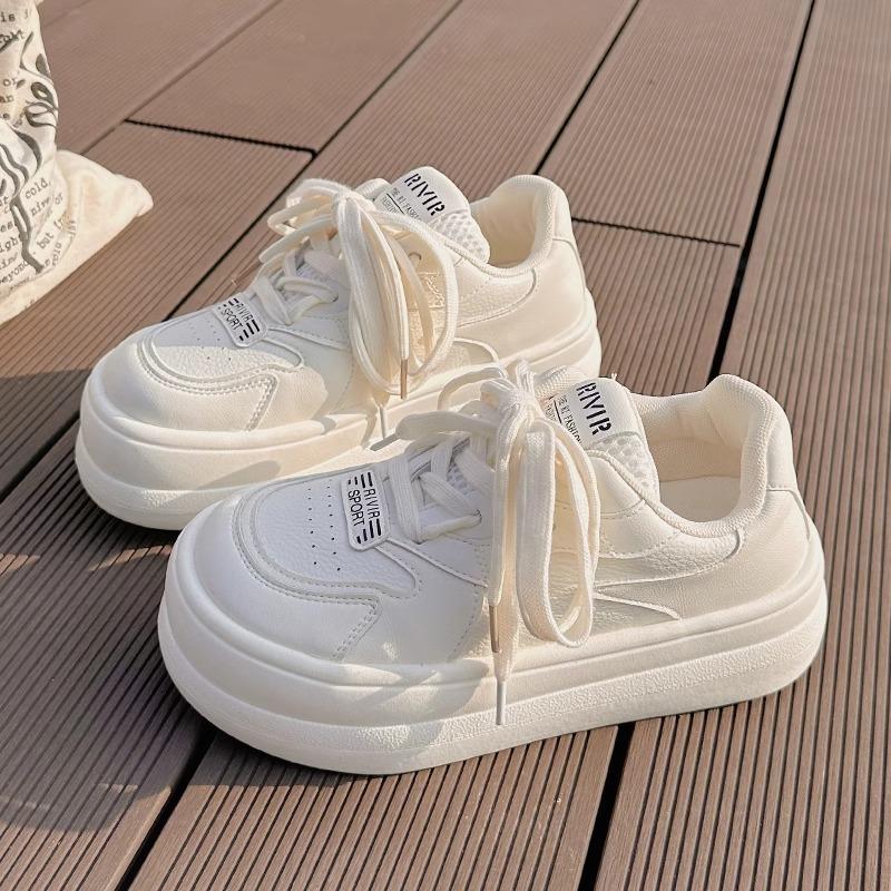 

Little white shoes women s spring and autumn women s shoes 2025 new thick-soled heightening shoes ins trendy versatile niche big-head bread shoes 40