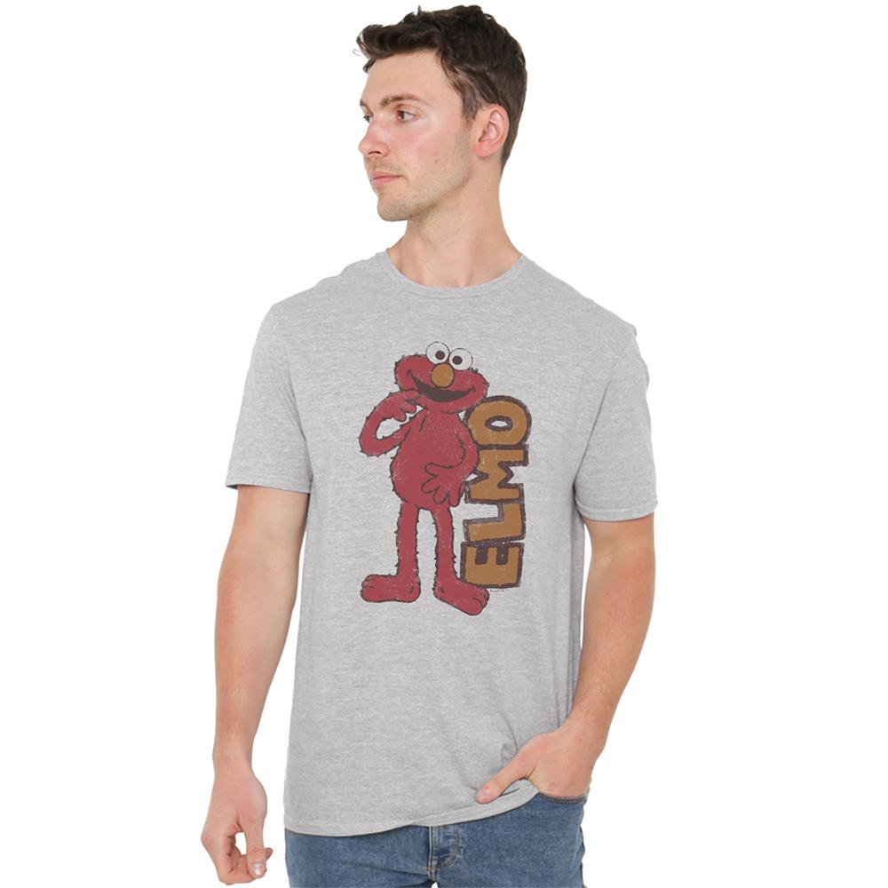 Sesame Street Unisex Adult Elmo Vintage Heather T-Shirt