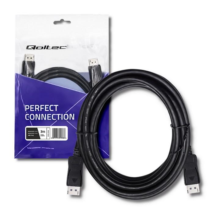 Qoltec DisplayPort v1.4 male | DisplayPort v1.4 male | 8K | 1m