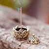 1PC Metal Lotus Cone Incense Burner, Portable Aromatherapy Holder for Home Car Altar Table, Mini Asian Zen Decor Meditation Gift