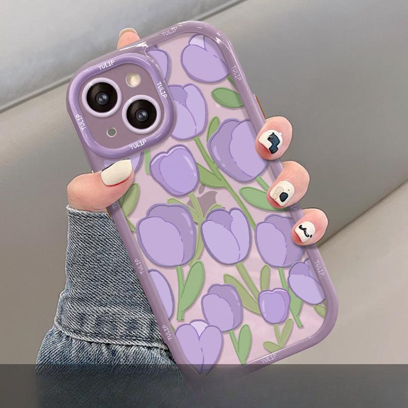 

Масляная живопись Тюльпаны Подходит для чехла для мобильного телефона Apple 16PRO Iphone15 Тонкое отверстие Противоударный 14 Высококлассный 13/12 Женский iPhone SE (2nd Generation)