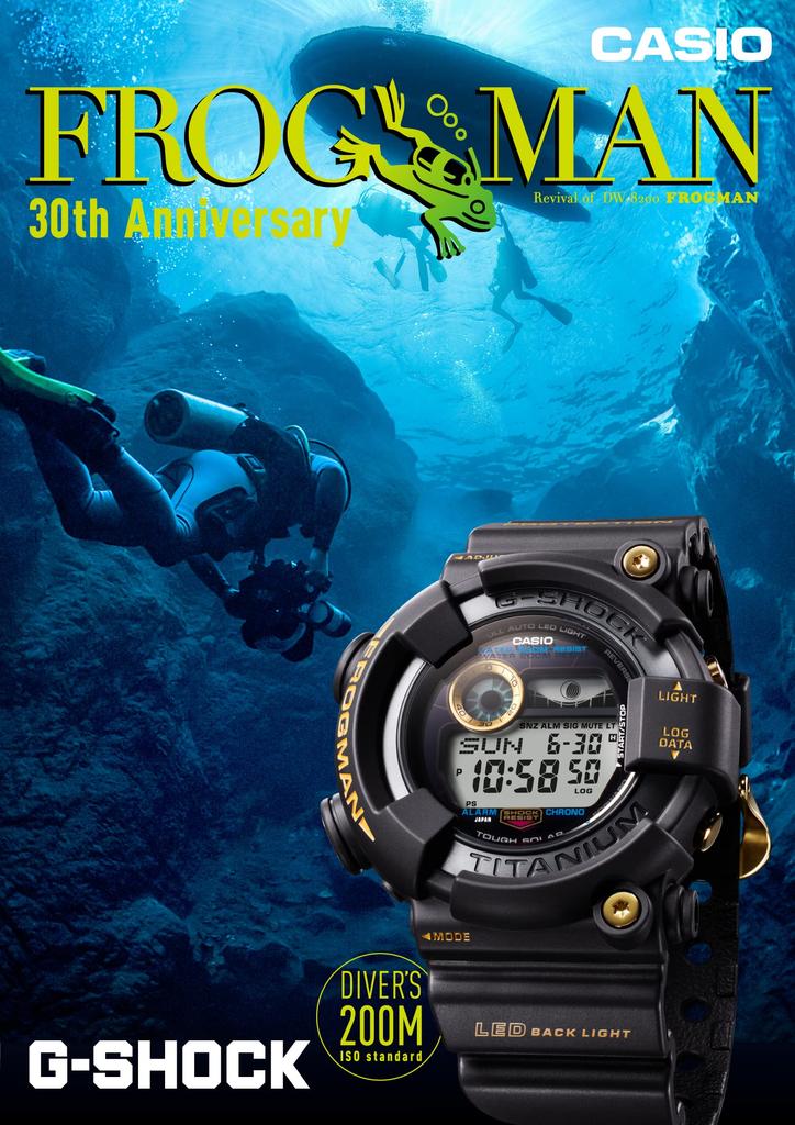 Casio Watch Black Solar Celebrating the 40th Anniversary of and the 30th Anniversary of FROGMAN G-Shock Diver's GW-8230B-9AJR Men's Model, G-SHOCK