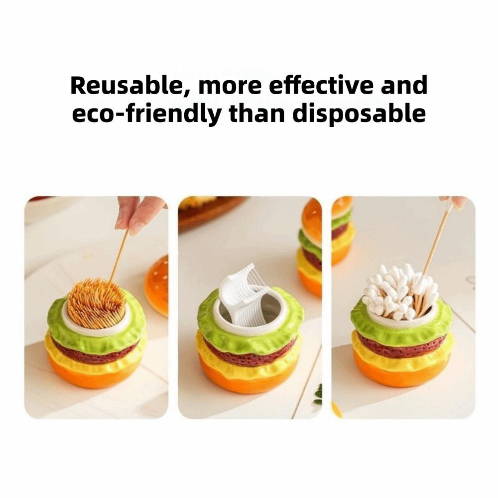 Dust-proof Toothpick Jar Ceramic Dental Floss Box Creative Cotton Swab Storage Box Office