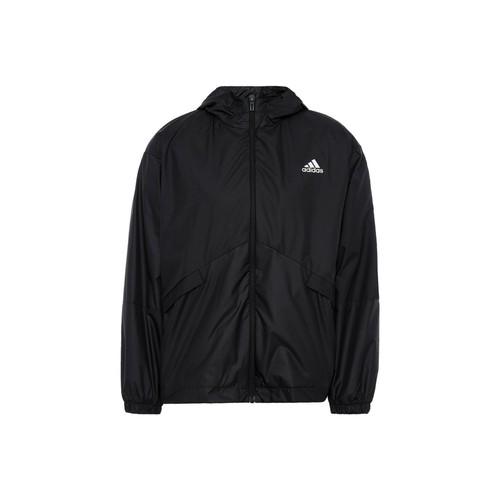 adidas Logo Printed Drawstring Hooded Jacket for Women, Black L