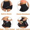Women's Pleated Tennis Skirt with Pockets and Built-in Shorts - High-Elastic Golf Sports Skort