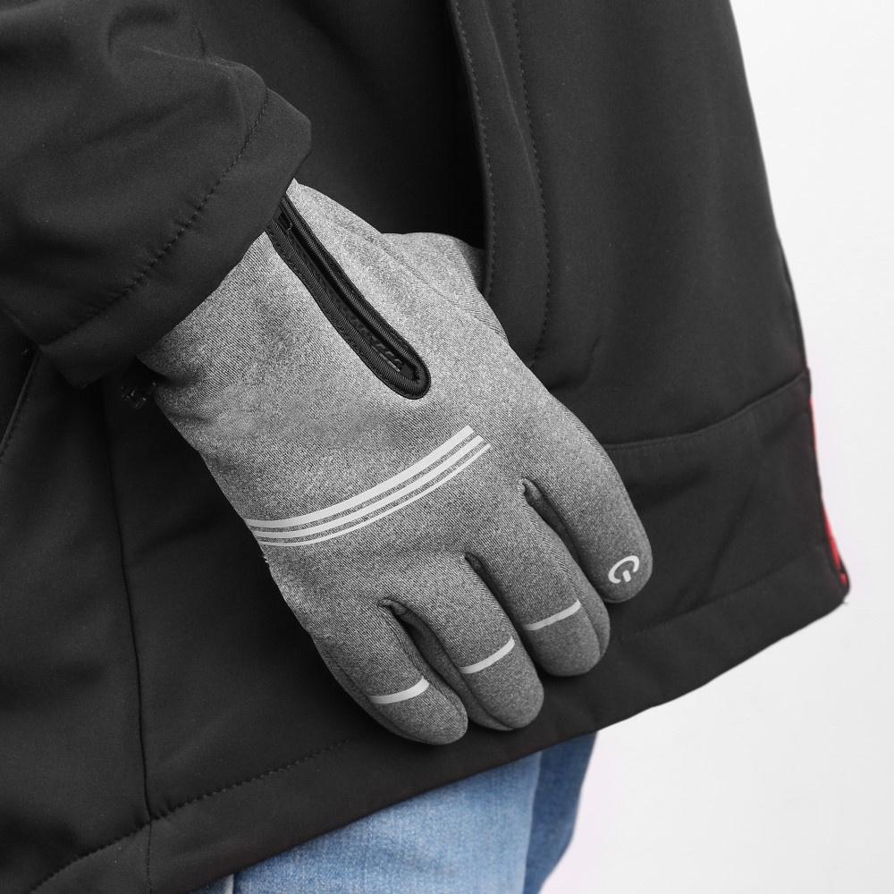 Touchscreen Cycling Gloves, Size , Gray/Black