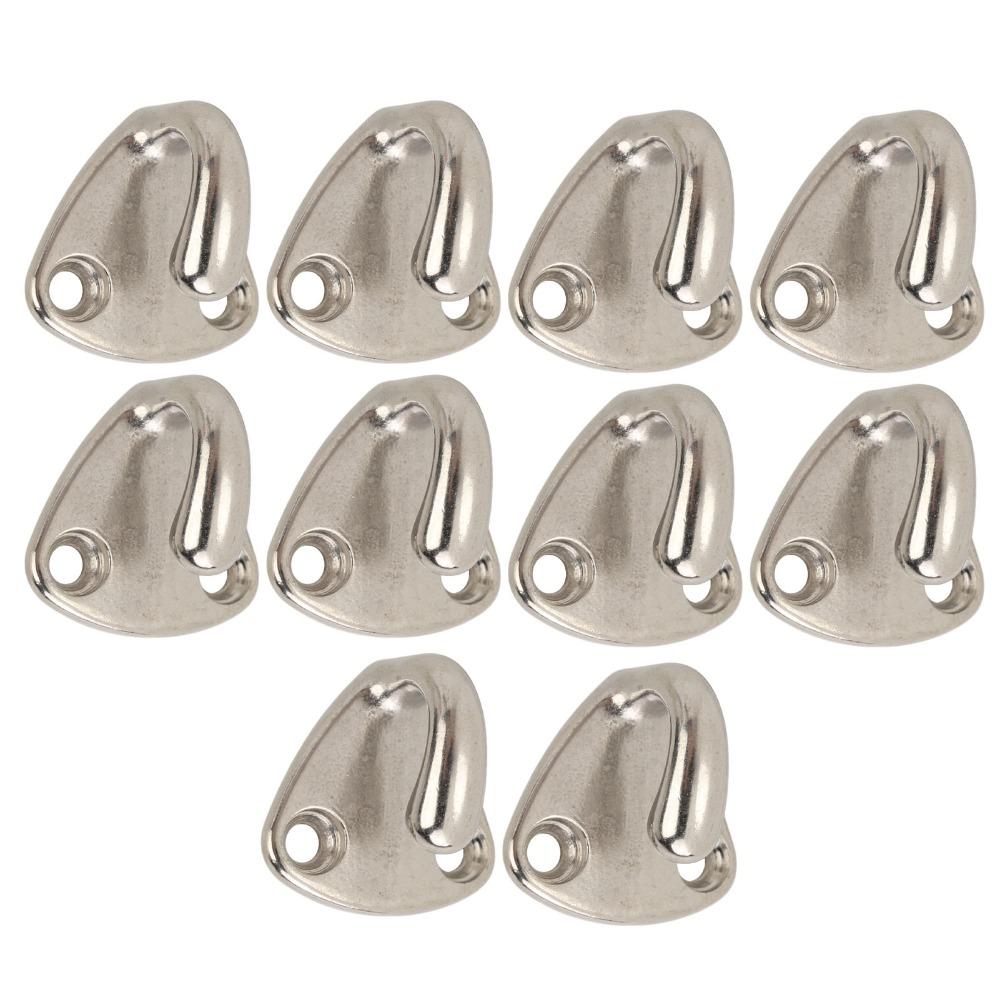 10 Pcs Silver Marine Grade Hook 316 Stainless Steel Pad Eye Hook  Marine Environment