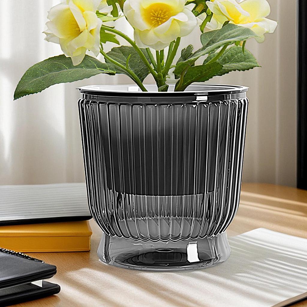 Self-Watering Pot for Indoor Transparent Hydroponics Draining Planter Flower Pots with Deep Reservoir for African Violets Orchid